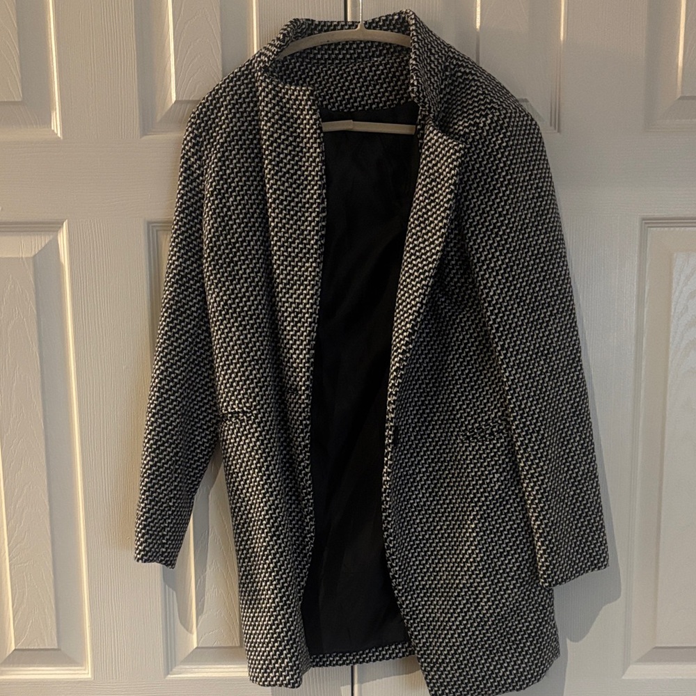 Women's Black and White Coat